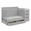 Stork Craft USA Graco Hadley Wood 4-in-1 Convertible Crib & Changer in Gray