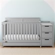 Stork Craft USA Graco Hadley Wood 4-in-1 Convertible Crib & Changer in Gray