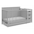 Stork Craft USA Graco Hadley Wood 4-in-1 Convertible Crib & Changer in Gray