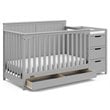 Stork Craft USA Graco Hadley Wood 4-in-1 Convertible Crib & Changer in Gray