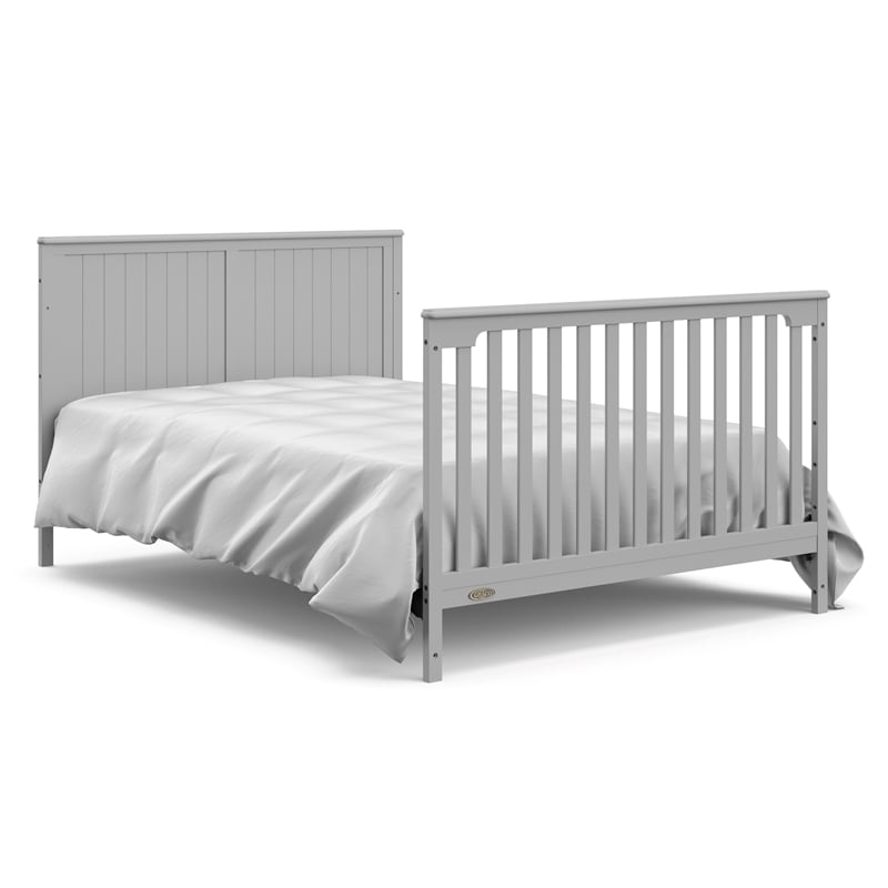 Stork Craft USA Graco Hadley Wood 4-in-1 Convertible Crib & Changer in Gray