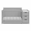 Stork Craft USA Graco Hadley Wood 4-in-1 Convertible Crib & Changer in Gray