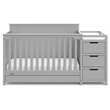 Stork Craft USA Graco Hadley Wood 4-in-1 Convertible Crib & Changer in Gray