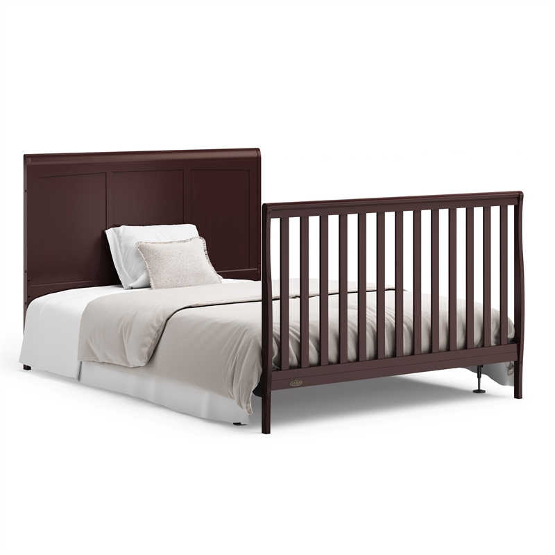 Stork Craft USA Graco Asheville Wood 4-in-1 Convertible Crib in Espresso