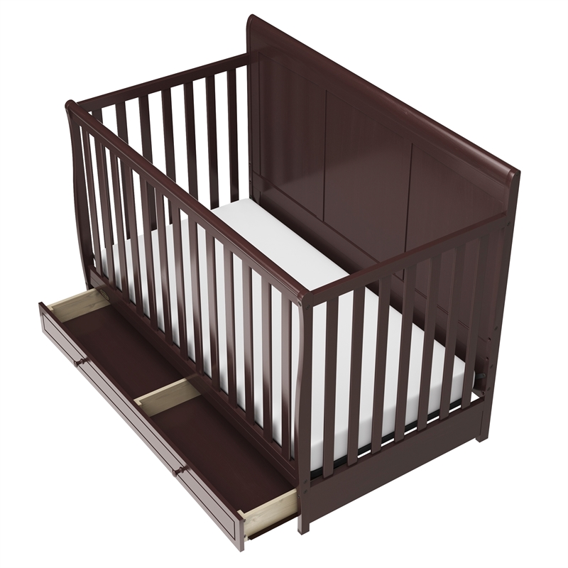 Stork Craft USA Graco Asheville Wood 4-in-1 Convertible Crib in Espresso