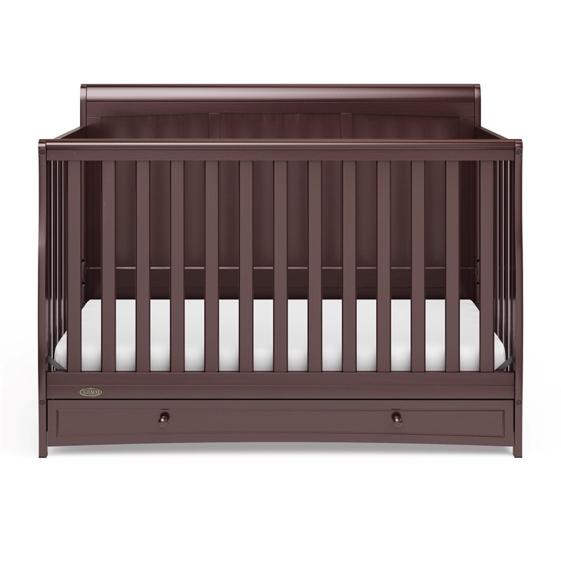 Stork Craft USA Graco Asheville Wood 4-in-1 Convertible Crib in Espresso