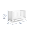 Stork Craft USA Graco Melbourne Wood 3-in-1 Convertible Crib in White