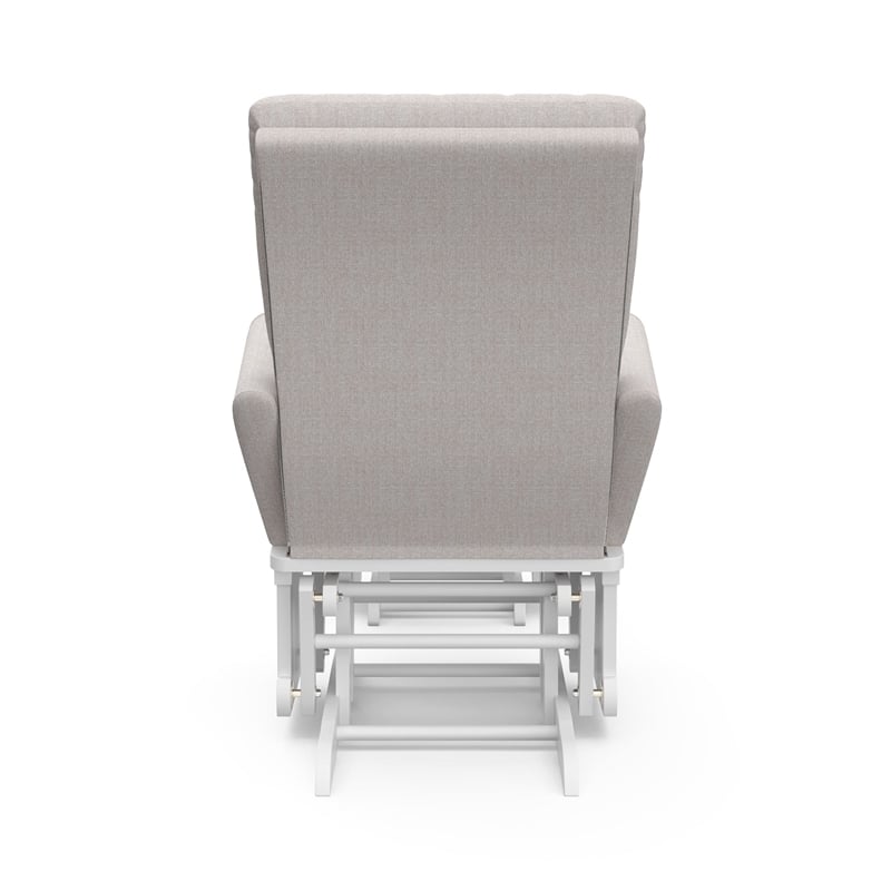 Stork Craft USA Harmony Premium Wood and Fabric Glider and Ottoman in White/Gray
