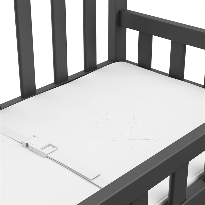 Stork Craft USA Graco 2-shelf Wood Baby Changing Table in Gray