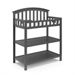Stork Craft USA Graco 2-shelf Wood Baby Changing Table in Gray
