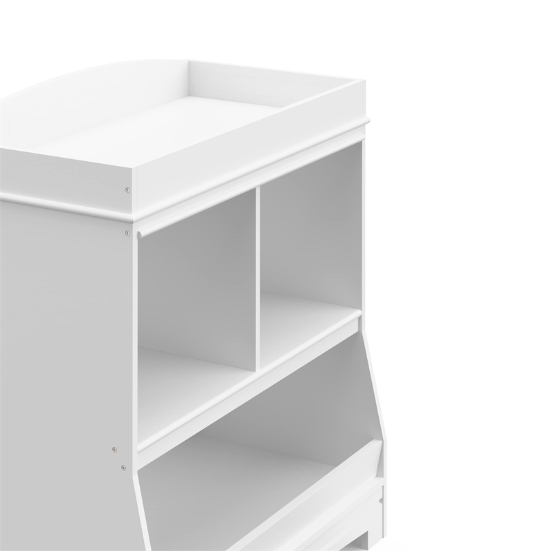 Stork Craft USA Graco Benton Wood Changing Table w/ Storage and Topper in White
