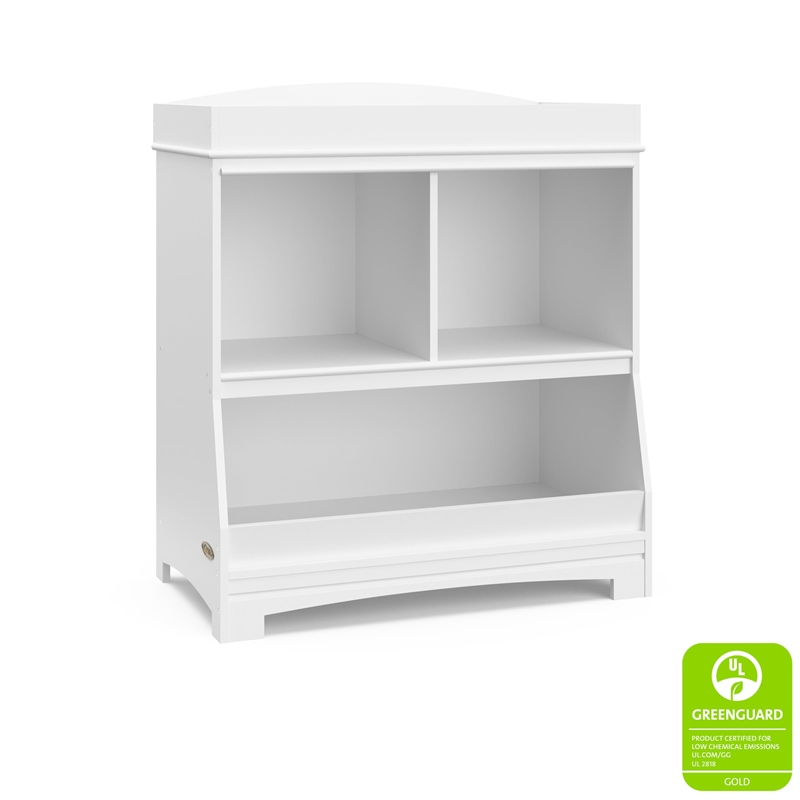 Stork Craft USA Graco Benton Wood Changing Table w/ Storage and Topper in White