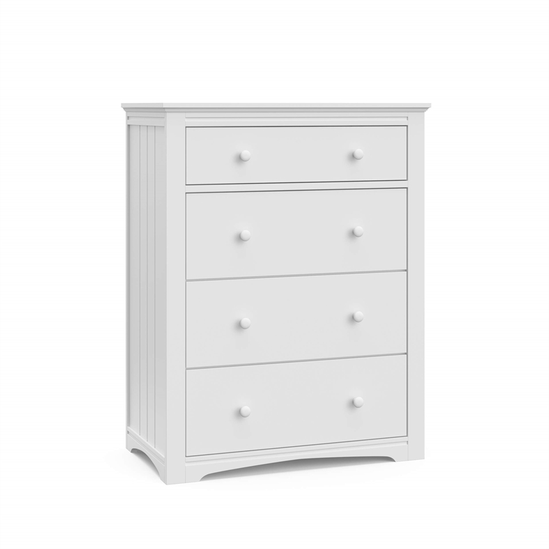 Stork Craft USA Graco Hadley 4-Drawer Wood Chest in White Finish