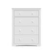 Stork Craft USA Graco Hadley 4-Drawer Wood Chest in White Finish