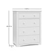Stork Craft USA Graco Hadley 4-Drawer Wood Chest in White Finish