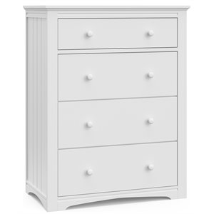 stork craft usa graco hadley 4-drawer wood chest in white finish