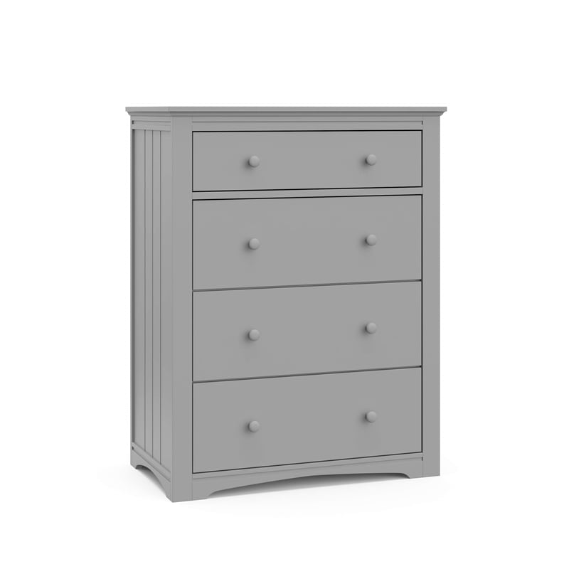 Stork Craft USA Graco Hadley 4-Drawer Wood Chest in Pebble Gray Finish