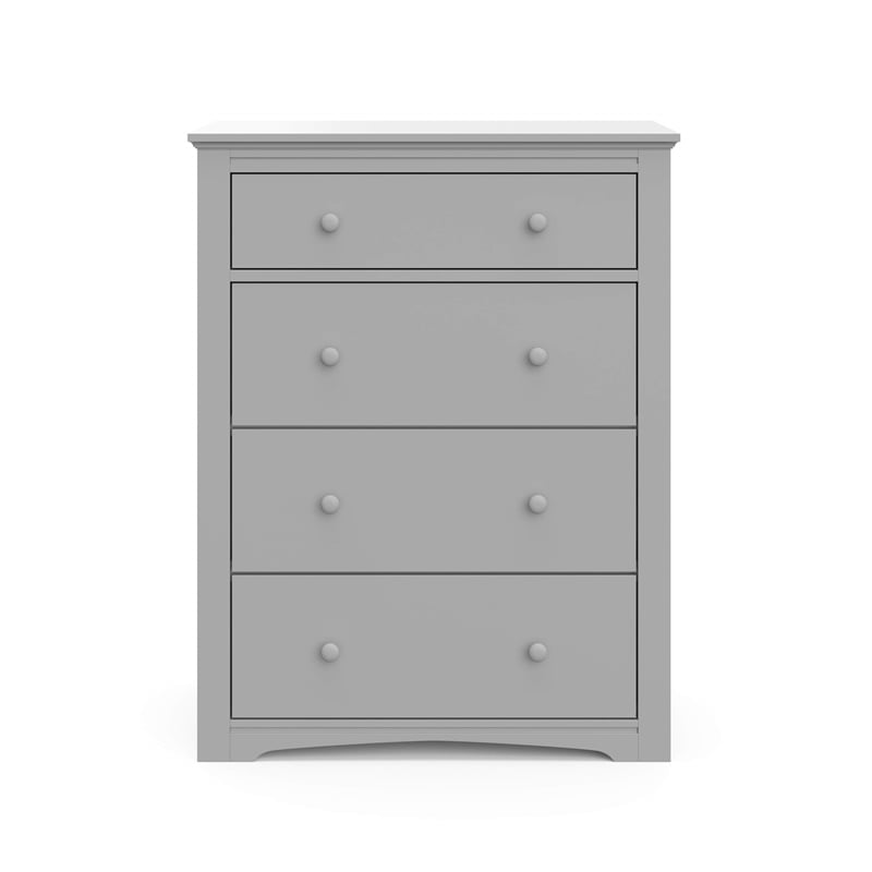 Stork Craft USA Graco Hadley 4-Drawer Wood Chest in Pebble Gray Finish