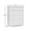 Stork Craft USA Graco Hadley 4-Drawer Wood Chest in Pebble Gray Finish