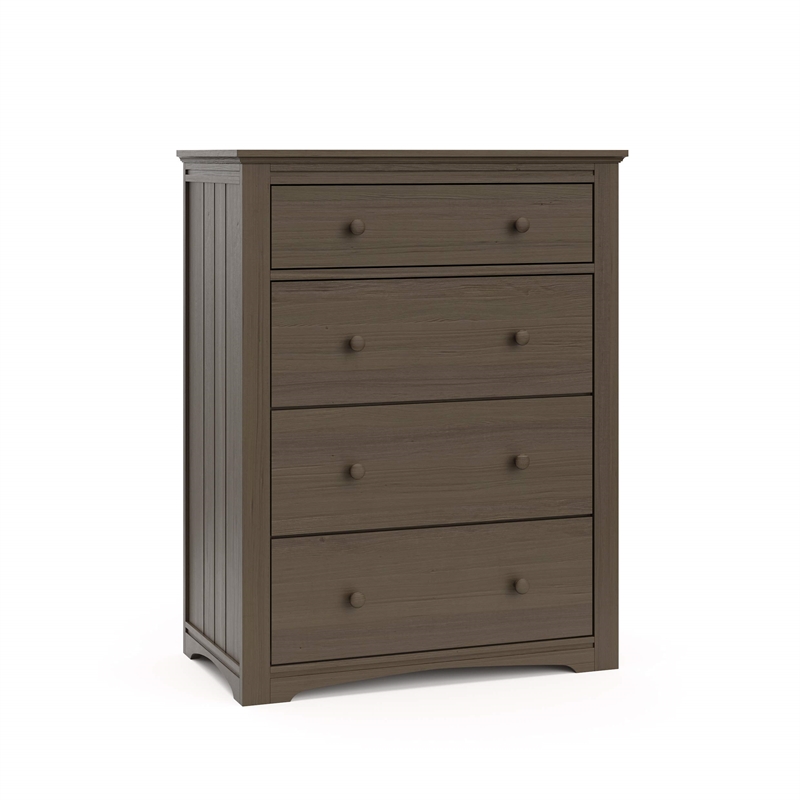 Stork Craft USA Graco Hadley 4-Drawer Wood Chest in Brown Finish