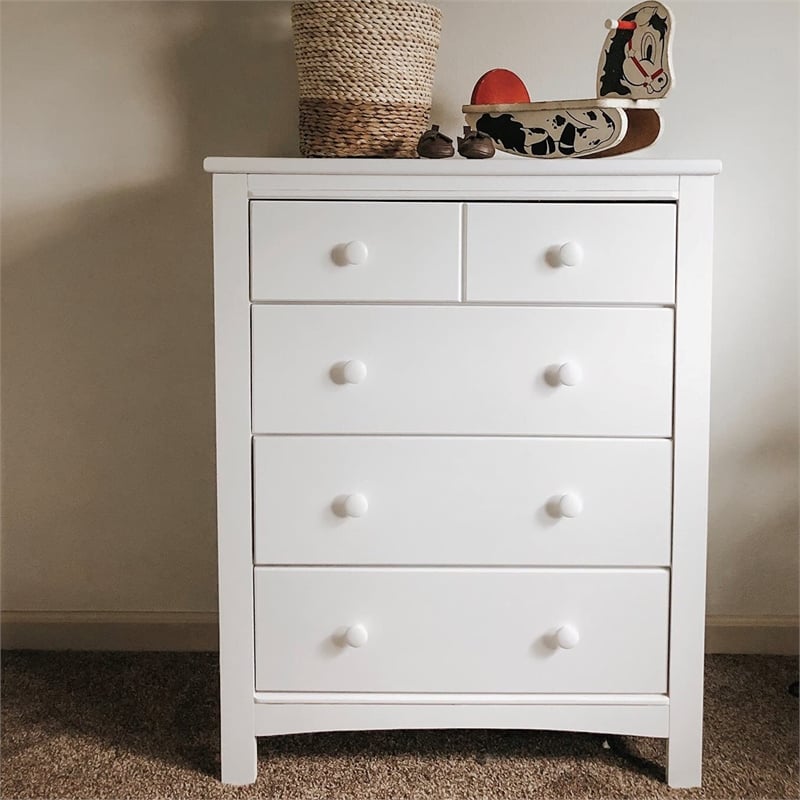 Stork Craft USA Graco Benton 4-Drawer Wood Chest in White Finish