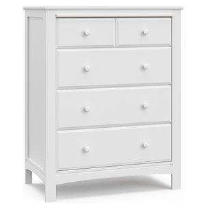 stork craft usa graco benton 4-drawer wood chest in white finish