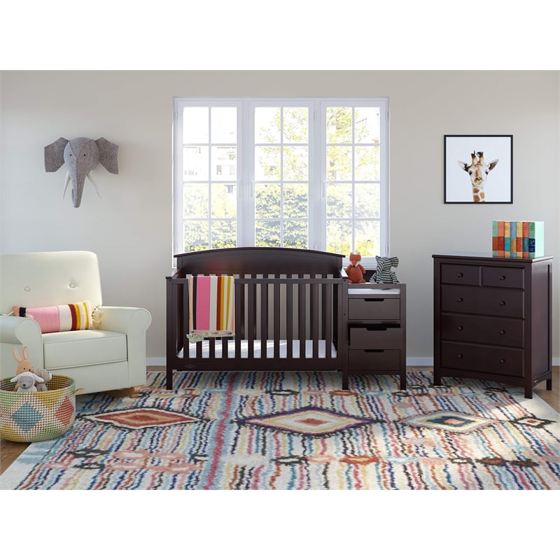 Stork Craft USA Graco Benton 4-Drawer Wood Chest in Espresso Finish