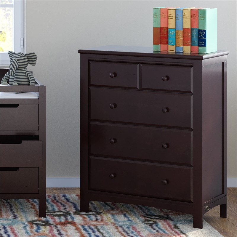 Stork Craft USA Graco Benton 4-Drawer Wood Chest in Espresso Finish