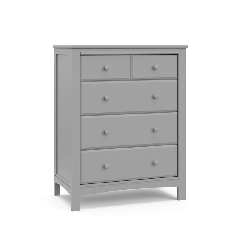 Stork Craft USA Graco Benton 4-Drawer Wood Chest in Pebble Gray Finish