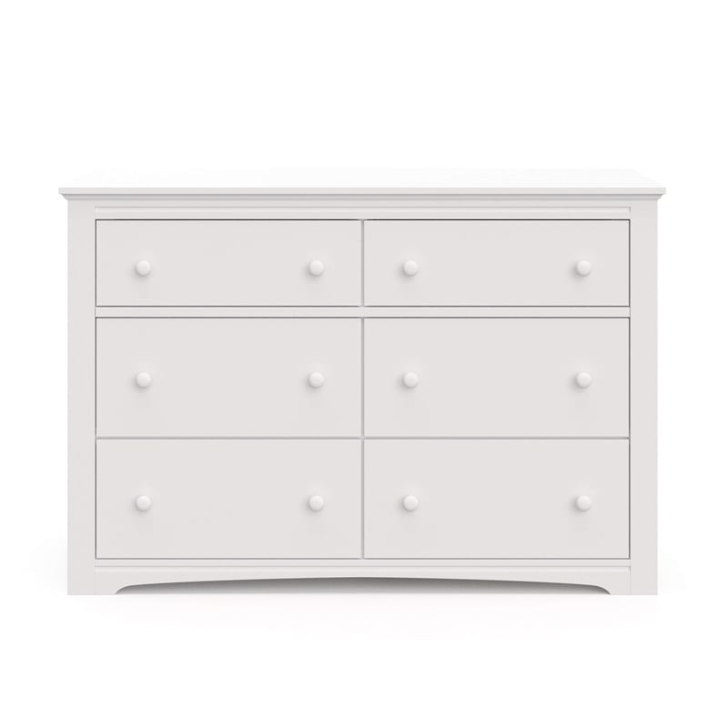 Stork Craft USA Graco Hadley 6-Drawer Wood Double Dresser in White