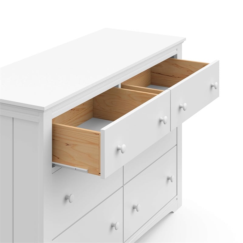 Stork Craft USA Graco Hadley 6-Drawer Wood Double Dresser in White
