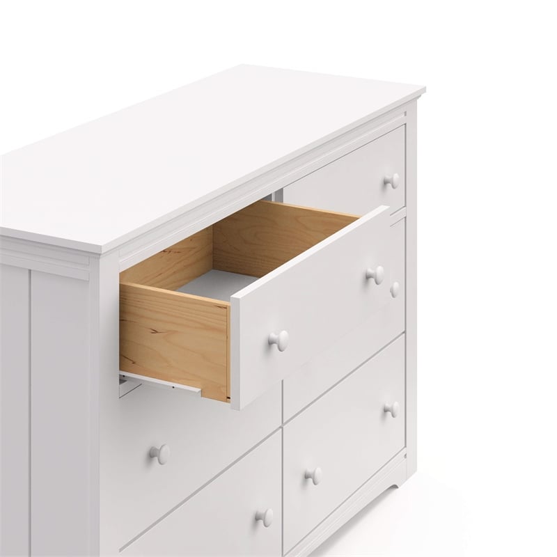 Stork Craft USA Graco Hadley 6-Drawer Wood Double Dresser in White