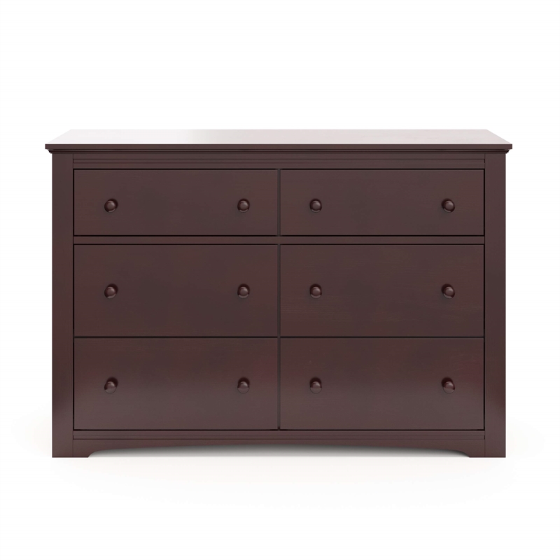 Stork Craft USA Graco Hadley 6-Drawer Wood Double Dresser in Espresso