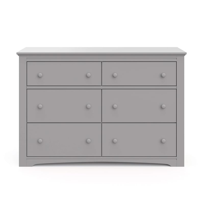 Stork Craft USA Graco Hadley 6-Drawer Wood Double Dresser in Pebble Gray