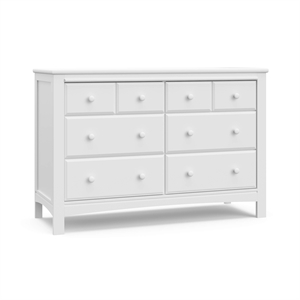Stork Craft USA Graco Benton 6-Drawer Wood Double Dresser in White