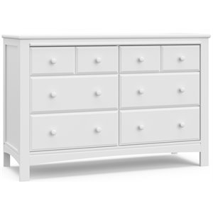 stork craft usa graco benton 6-drawer wood double dresser in white