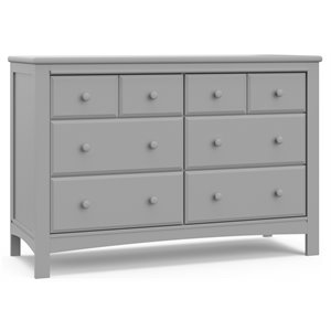 stork craft usa graco benton 6-drawer wood double dresser in pebble gray