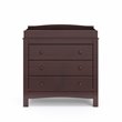 Stork Craft USA Graco Noah 3-Drawer Engineered Wood Chest w/ Topper in Espresso