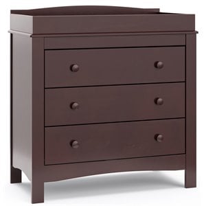 Stork Craft USA Graco Noah 3-Drawer Engineered Wood Chest w/ Topper in Espresso