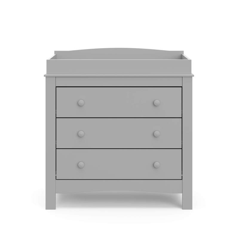 Stork Craft USA Graco Noah 3-Drawer Engineered Wood Chest w/ Topper in Gray