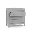 Stork Craft USA Graco Noah 3-Drawer Engineered Wood Chest w/ Topper in Gray