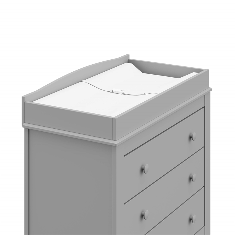 Stork Craft USA Graco Noah 3-Drawer Engineered Wood Chest w/ Topper in Gray