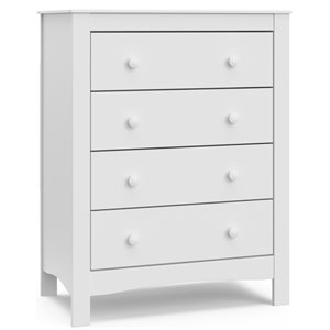 stork craft usa graco noah 4-drawer engineered wood chest in white