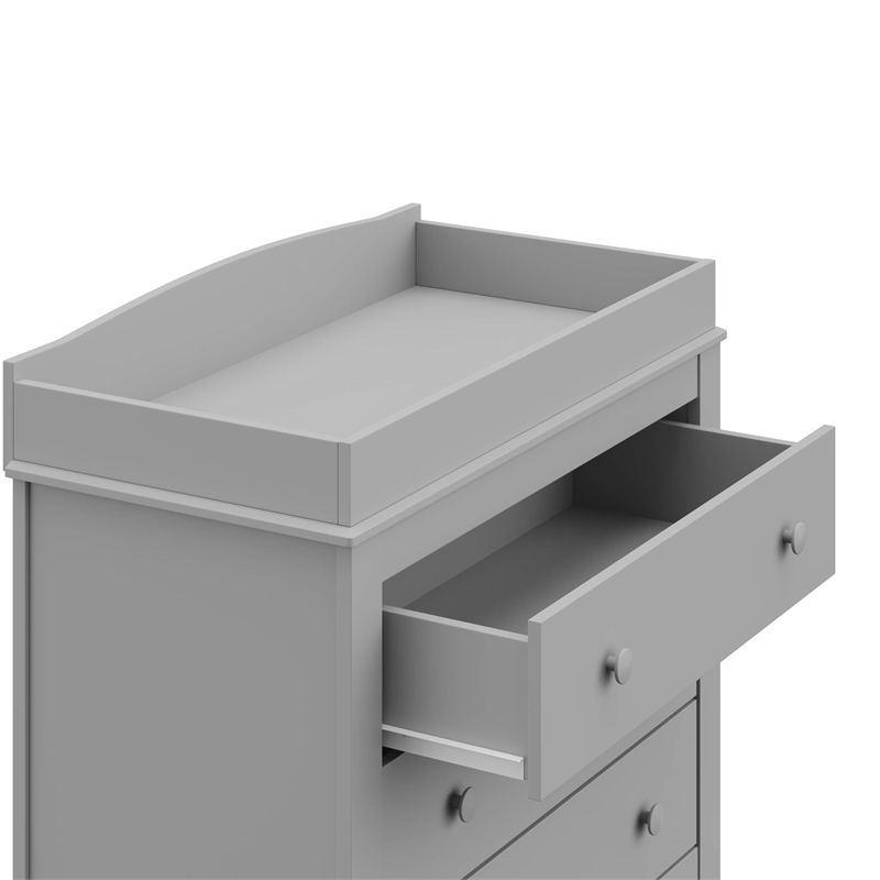 Stork Craft USA Graco Noah 4-Drawer Engineered Wood Chest in Gray