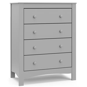 stork craft usa graco noah 4-drawer engineered wood chest in gray