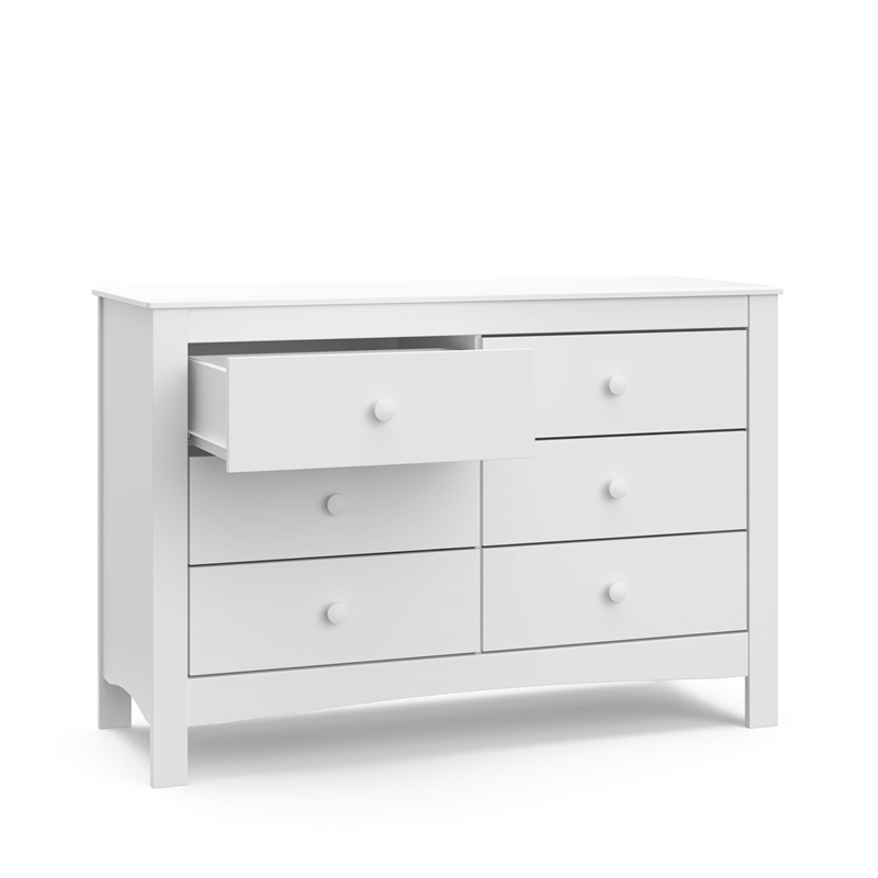 Stork Craft USA Graco Noah 6-Drawer Engineered Wood Double Dresser in White