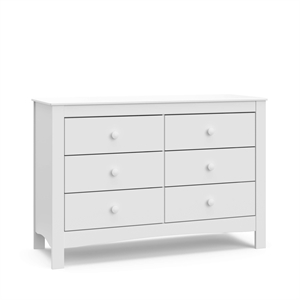 Stork Craft USA Graco Noah 6-Drawer Engineered Wood Double Dresser in White