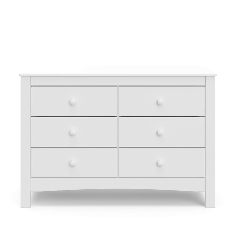 Stork Craft USA Graco Noah 6-Drawer Engineered Wood Double Dresser in White