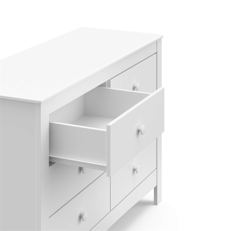 Stork Craft USA Graco Noah 6-Drawer Engineered Wood Double Dresser in White