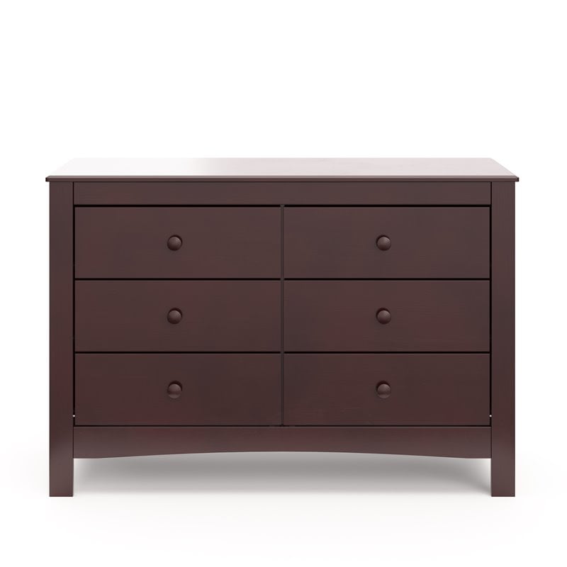 Stork Craft USA Graco Noah 6-Drawer Engineered Wood Double Dresser in Espresso